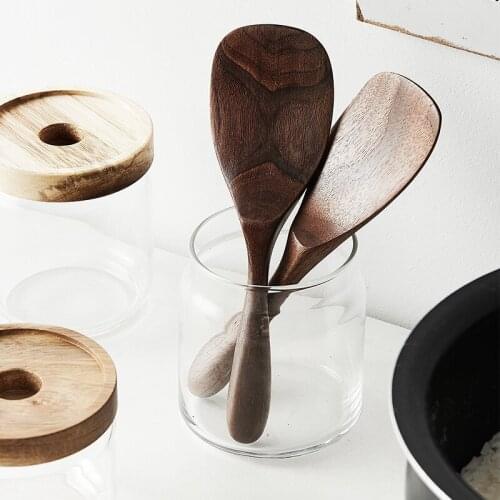 Japan Syle Black Walnut Rice Scoop Home Use Non-Stick Rice Spoon Eco No Paint Natural Wood Kitchen Utensils Rice Shovel