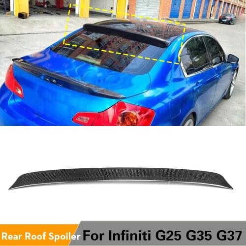 Car Rear Spoiler Rear Roof Wing Spoiler Window Lip for Infiniti G25 G35 G37 4 Door 2006 - 2013 Carbon Fiber / FRP Unpainted