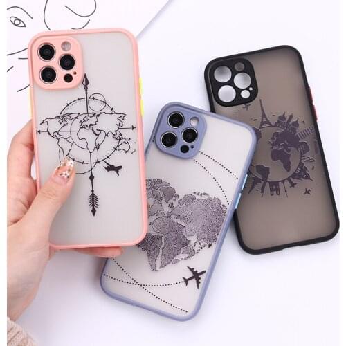 Global Travel Plane Love Camera Lens Protection For iPhone 11 Pro X XR XS Max 7 8 12 Mini Phone Cover