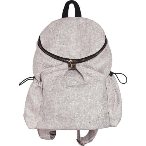 Womens Summer Origional Cool Pleated Backpack Medium Size Backpack Cotton Linen Soft-cloth Bag Casual Rucksack