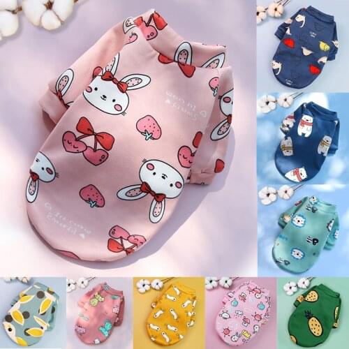 Cute Print Small Dog Hoodie Coat Winter Warm Pet Clothes for Chihuahua Shih Tzu Sweatshirt Puppy Cat Pullover Dogs Pets Clothing