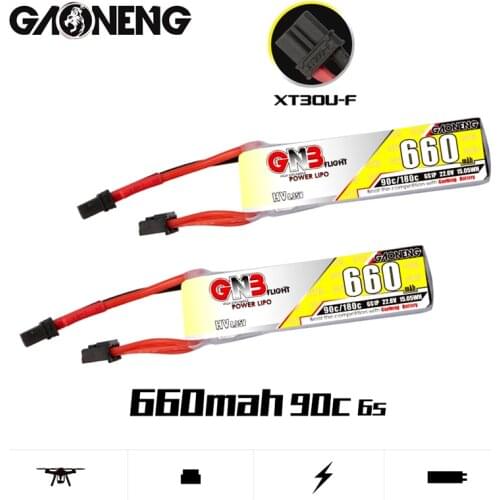 1/2Pcs GAONENG GNB 22.8v 660mAh 90C/180C With XT30U-F Plug LiPo Battery For RC FPV HV 6S Drone RC Helis Parts