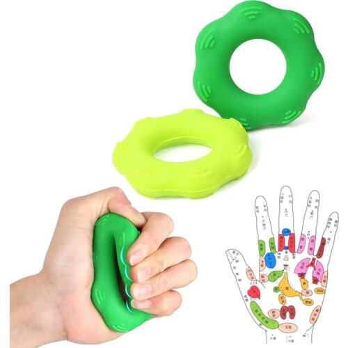 1PCS Strength Hand Grip Rehabilitation Stress Ring Ball Silicone Hand Gripping Carpal Expander Training Finger Ring