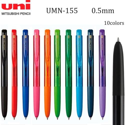 10 Colors Japan UNI Gel Pen UMN155 Press The Water Pen 0.5mm Low Damping New Upgrade Ink Does Not Block Ink