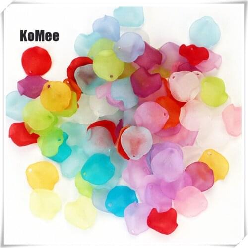 Acrylic Flower Petal Beads Mixed 15mm Candy Colors 1000pcs/lot Plastic Beads for Jewelry Making Decoration Jewelry DIY Accessory
