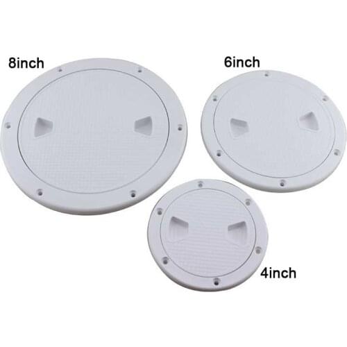 4/6/8inch ABS Round Hatch Cover Deck Plate Non Slip Screw Out White Anti-corrosive Access Deck Plate for Boat Yacht Marine