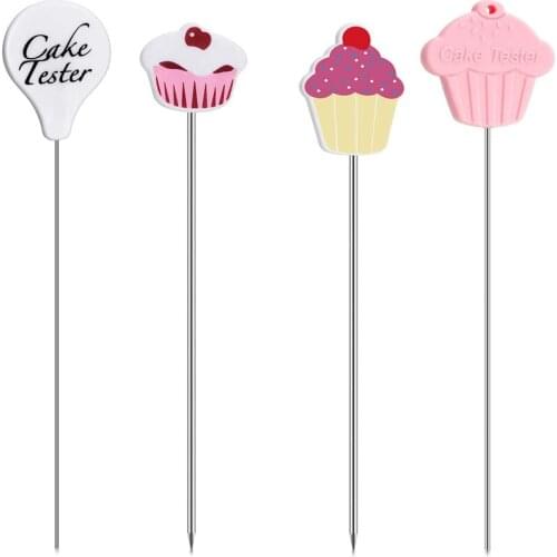 4PCS Cake Tester Needles Stainless Steel Reusable Cake Testing Needles Practical Cake Tester Skewer Needles for Bakery Tools