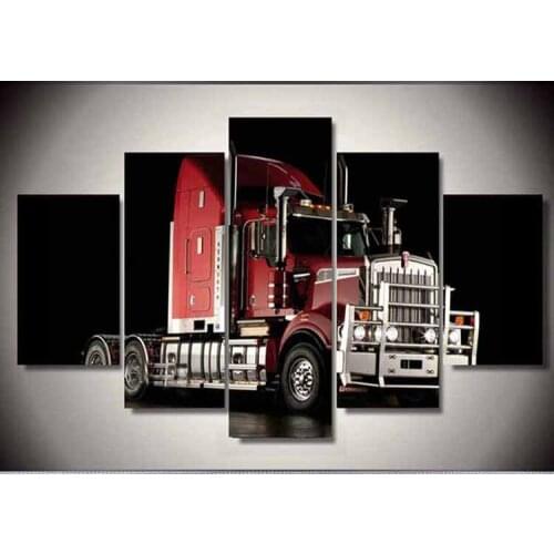 5D DIY diamond painting 5 pcs/set triptych trolley truck rhinestones pasting decorative diamond embroidery mosaic kit needlework