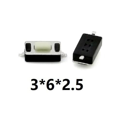 Promotion 50pcs/lot SMT 3x6x2.5MM 2PIN Tactile Tact Push Button Micro Switch Self-reset Momentary Tact Button Switch