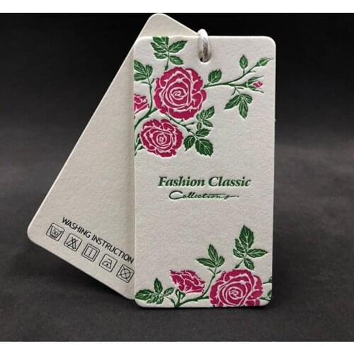 Free shipping 400gsm cotton paper custom hang tag own logo store price customized tag