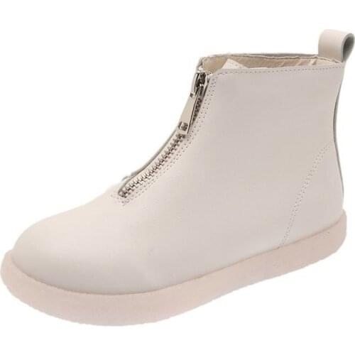 New Women Army Combat Ankle Boots Woman Lace up Shoes Gothic Platform Leather Chunky Heels Boots Fashion Botas Mujer Beige Black