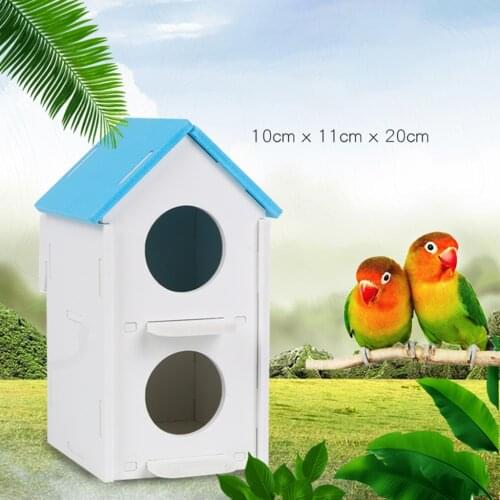 Double Hole Pet Bird Parrot Hatching Breeding Box Nest House