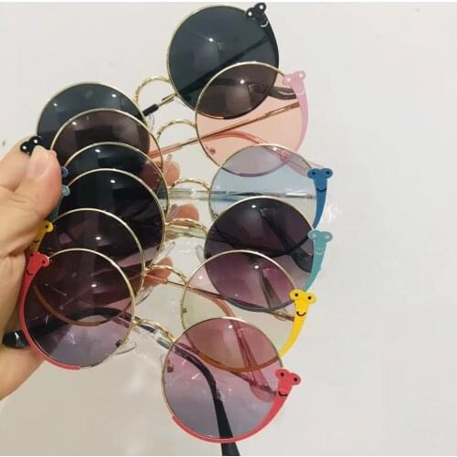 FOCUSNORM 6 Colors Summer Fashion Kids Girls Boys Sunglasses For 2-10Years Cartoon Outdoor Casual Glasses