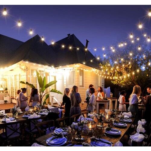 String Lights G40 Patio Lights for Indoor Outdoor Commercial Decor 25Ft with 25 Bulbs Outdoor for Party Wedding Garden