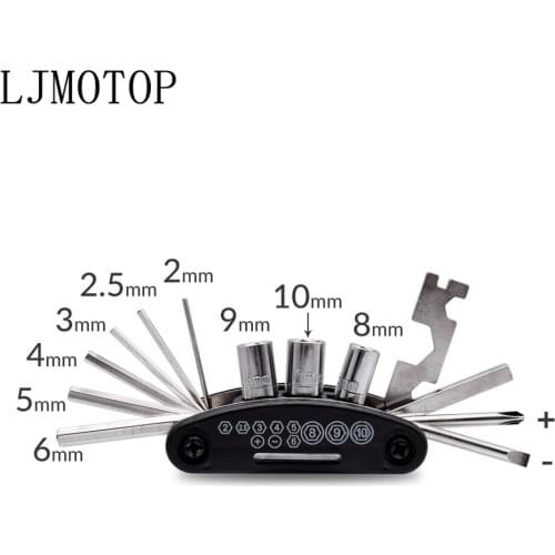 Motorcycle Repairing Tools 15 In 1 Multifunction Wrench For honda CBR 1000 RR dio sticker cr Cbr 600 yzf r3 MT07 mt 03 10 xmax