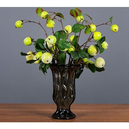 Exquisite Furnishings Branch Artificial Small Apple Branches With Leaves Kitchen Fake Display 48CM Stem Meaning Berries Decor