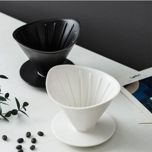 Japanese-style creative ceramic coffee filter cup hand punch filter cup ceramic cup 2-4 servings ceramic filter drip device