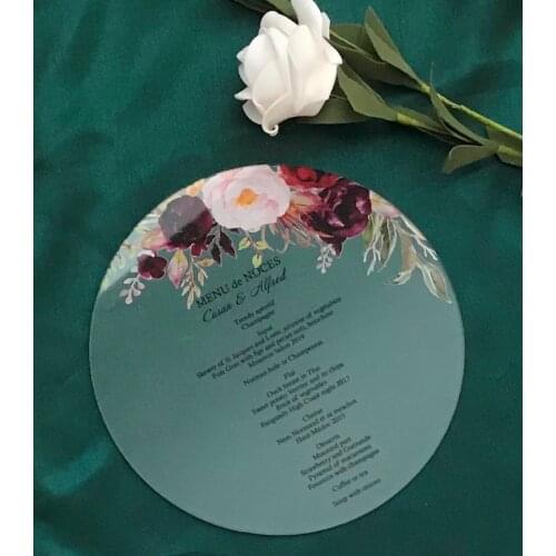 Round Arcylic Wedding Menu Cards,Custom 10pcs Acrylic Menu,Acrylic Party Menu,Acrylic Resurant Menu,Wedding Menu,Dinner Menu