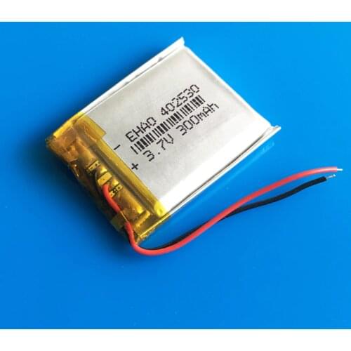 3.7V 300mAh lithium polymer lipo li ion rechargeable battery 402530 042530 power for MP3 GPS bluetooth headset camera smartwatch