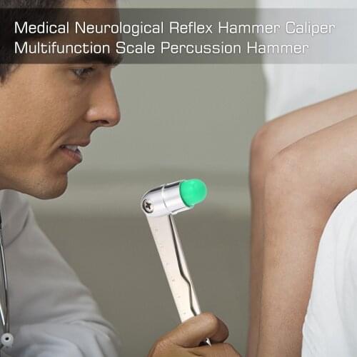 Stainless Steel Diagnostic Hammer Medical Neurological Reflex Hammer Caliper Multifunction Scale Percussion Hammer