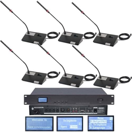 MiCWL Digital Wired Conference 16 Microphone System LED 32 Destktop Gooseneck 1 Chairman 15 Delegate Mics A351M Series