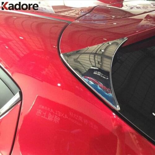 For Mazda 3 M3 Axela 2014 2015 abs Chrome Rear Window Side Spoiler Wing Moulding Trim Empennage Decoration 2pcs