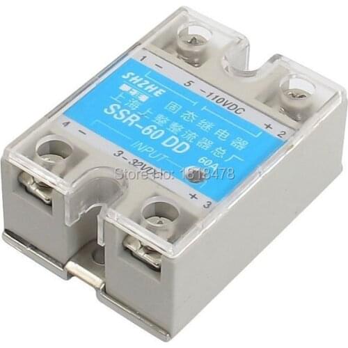 Single Phase Gray Solid State Relay SSR 60A 3-32VDC 5-110VDC