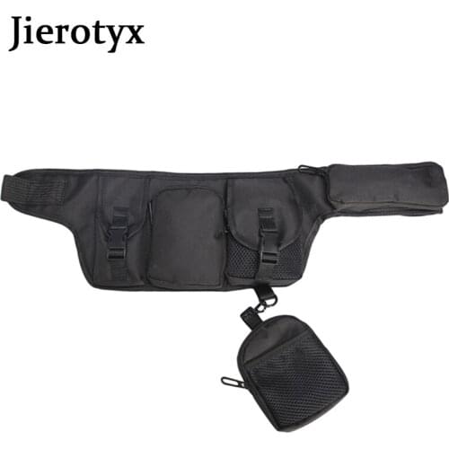 JIEROTYX Outdoor Waist Bag Tactical Military Sports Cycling Pack Belt Bag Women Multi-Pocket Adjustable Strap Hiking Hip Hop