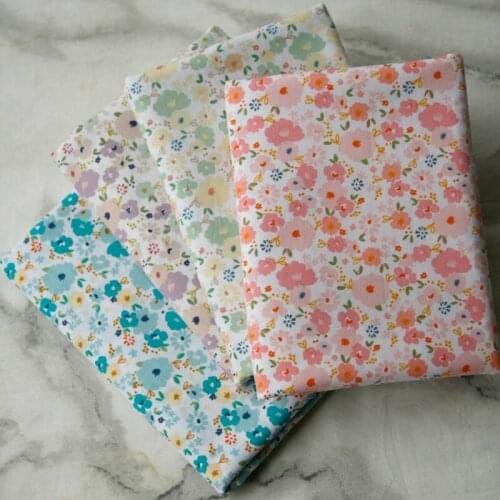 Flower Cotton Fabric Poplin By The Meter for Dress Skirt Clothing Pants Sewing Summer Thin Floral Small Printed Textile Per Diy