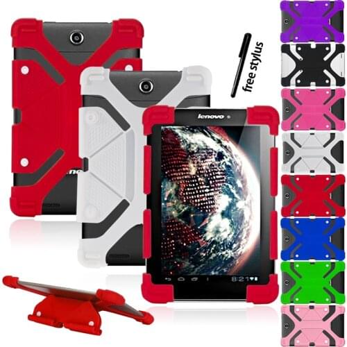 Silicone Stand Case Cover for 10" Lenovo IdeaPad/Miix 1/2/3 ThinkPad with Bracket Function Protective Case+Free Stylus