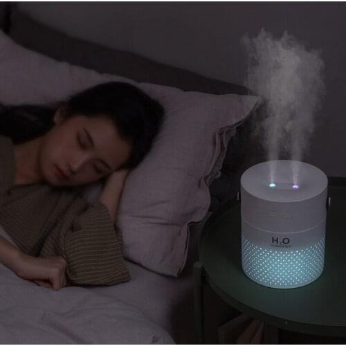 ELOOLE 1100ML Large Capacity Air Humidifier Dual Spray Rechargeable Wireless Ultrasonic Aroma Diffuser Color Light Fogger