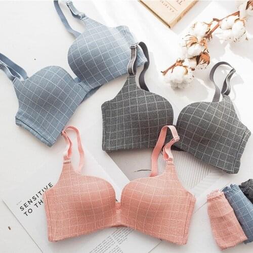 Wasteheart New Women Fashion Blue Pink Black One-Piece Straps Push Up Bra Sets Bralette Panties Sexy Lingerie Set Underwear