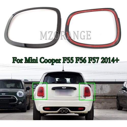 MIZIAUTO Rear Tail Light Trim For Mini Cooper F55 F56 F57 2014 2015 2016 2017 2018 2019 2020 Rear Light Chrome Surround Trim