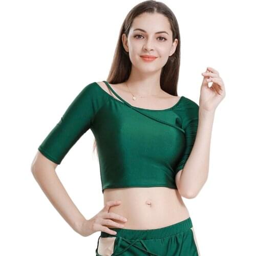 Sexy Women Green Crop Top Belly Dancing Top Oriental Indian Dance Costume Arabic Dance clothing 2020 Training belly dance top