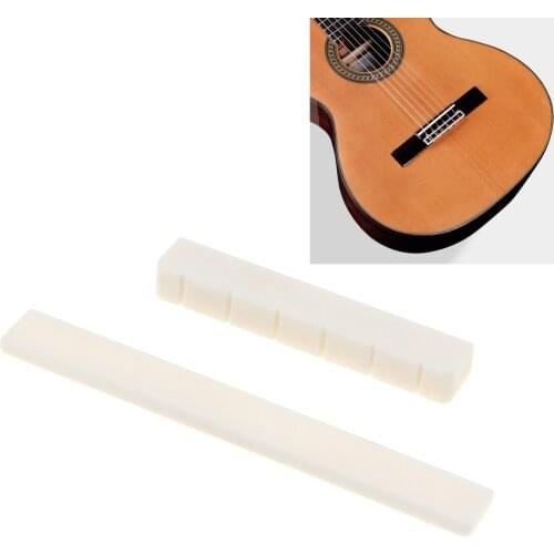 1 pair Bone Guitar Bridge Nut Saddle Portable Durable and not moldy for 6 String Classical Guitar