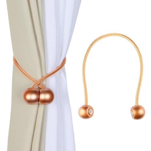 1PC Curtain Magnetic Pearl Ball Tiebacks Curtain Tie Backs Holdbacks Ring Buckle Clips Smooth Curtain Holder Decoration Accessor