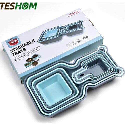 10Pcs/Set Fruit Platter Creative Plates Storage Box Dried Fruit dish Snack Plates Multi-layer Divided Candy Dessert Container