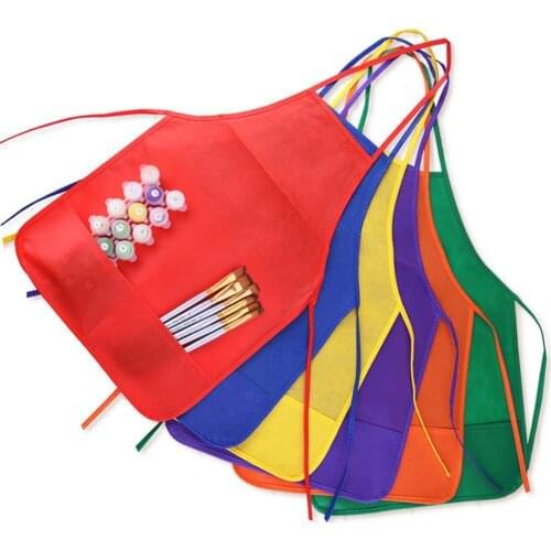 12Pcs Kids Art Painting Smocks Kitchen Oil Resistance Dining Aprons with Pockets