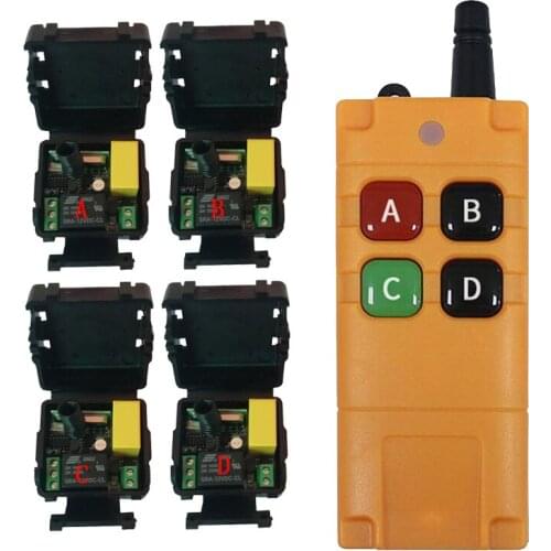 2000m AC 220 V 1CH 1 CH 10A Wireless Remote Control LED Light Switch Relay Output Radio RF Transmitter And 433 MHz Receiver