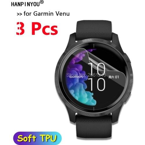 3 Pcs/Lot For Garmin Venu GPS Sports Smart Watch Soft TPU HD Clear Protective Film Screen Protector (Not Tempered Glass)