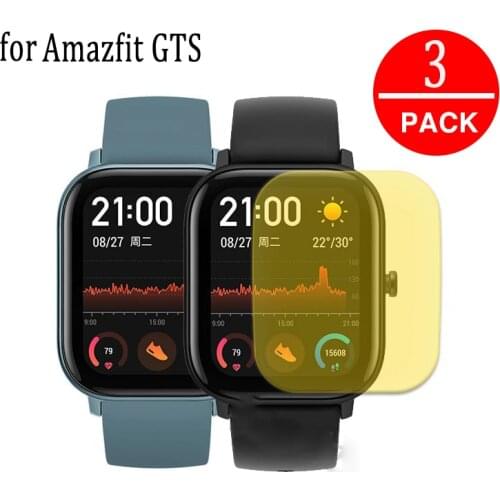 3pcs Nano Full Cover Screen Protector For Xiaomi Huami NEW Amazfit GTS Smart Watch Protective Film Foil (Not Glass)