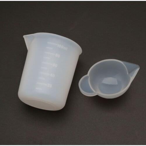 34Pcs Silicone Resin Kit Silicone Mat 100ml Measuring Mixing Divided Cups A0NF
