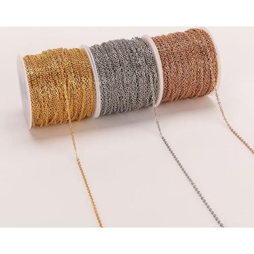 5 M/roll 1.1.5. 2mm Necklace Punk O Long Chain Stainless Steel Clavicle Chains Diy Jewelry Plated Chain Matching Bracelet Making