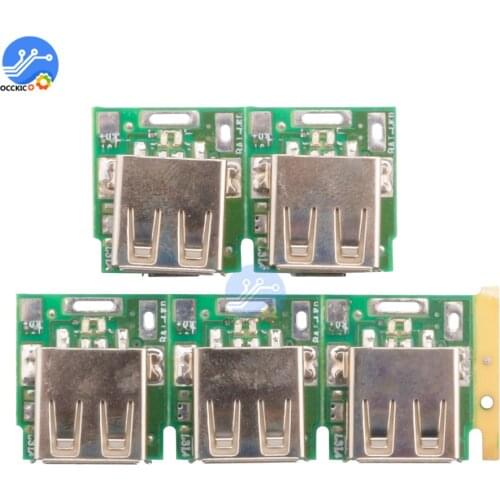 5 pcs 18650 Lithium Battery Charger Board Power Bank Step-Up Boost 3.7V to 5V 1A Converter USB Port for 18650 Charger