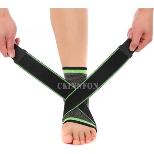50Pcs/Lot 3D Weaving Elastic Nylon Strap Ankle Support Brace Badminton Basketball Football Taekwondo Fitness Heel Protector