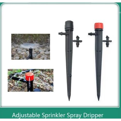 50pcs Adjustable Sprinkler Misting Nozzle 360 Degrees 8 Holes Stake Watering Automatic Watering Spike for Plants