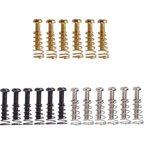 Tooyful 6pcs/Pack Electric Guitar Bridge Tailpiece Saddles Mounting Screws & Springs Set