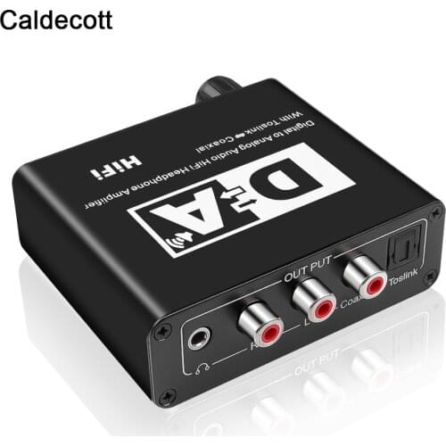 Caldecott Digital to Analog Audio Adapter Converter DAC Optical Toslink Coaxial Bi-directional Switch RCA 3.5mm Jack