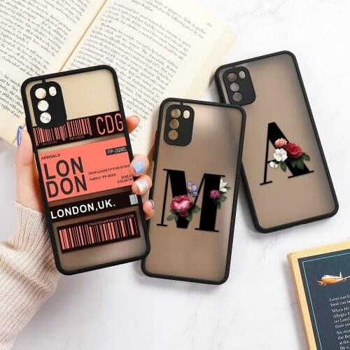 A to Z Letters Case For Samsung A21S Case Hard PC Back Fundas For Samsung S20 FE S21 Ultra Plus A12 A32 A42 A72 Phone Cases A 52