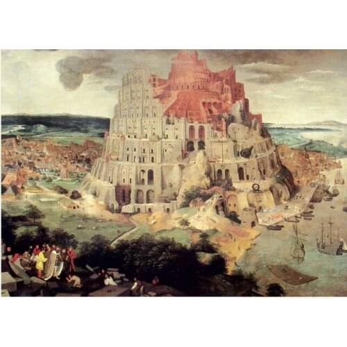 Tower of Babylon The wooden puzzle 1000 pieces ersion paper jigsaw puzzle white card adult childrens educational toys